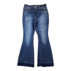 Edgely Jeans Womens Size 14 Blue Denim High Rise Curvy Flare Stretch Everyday